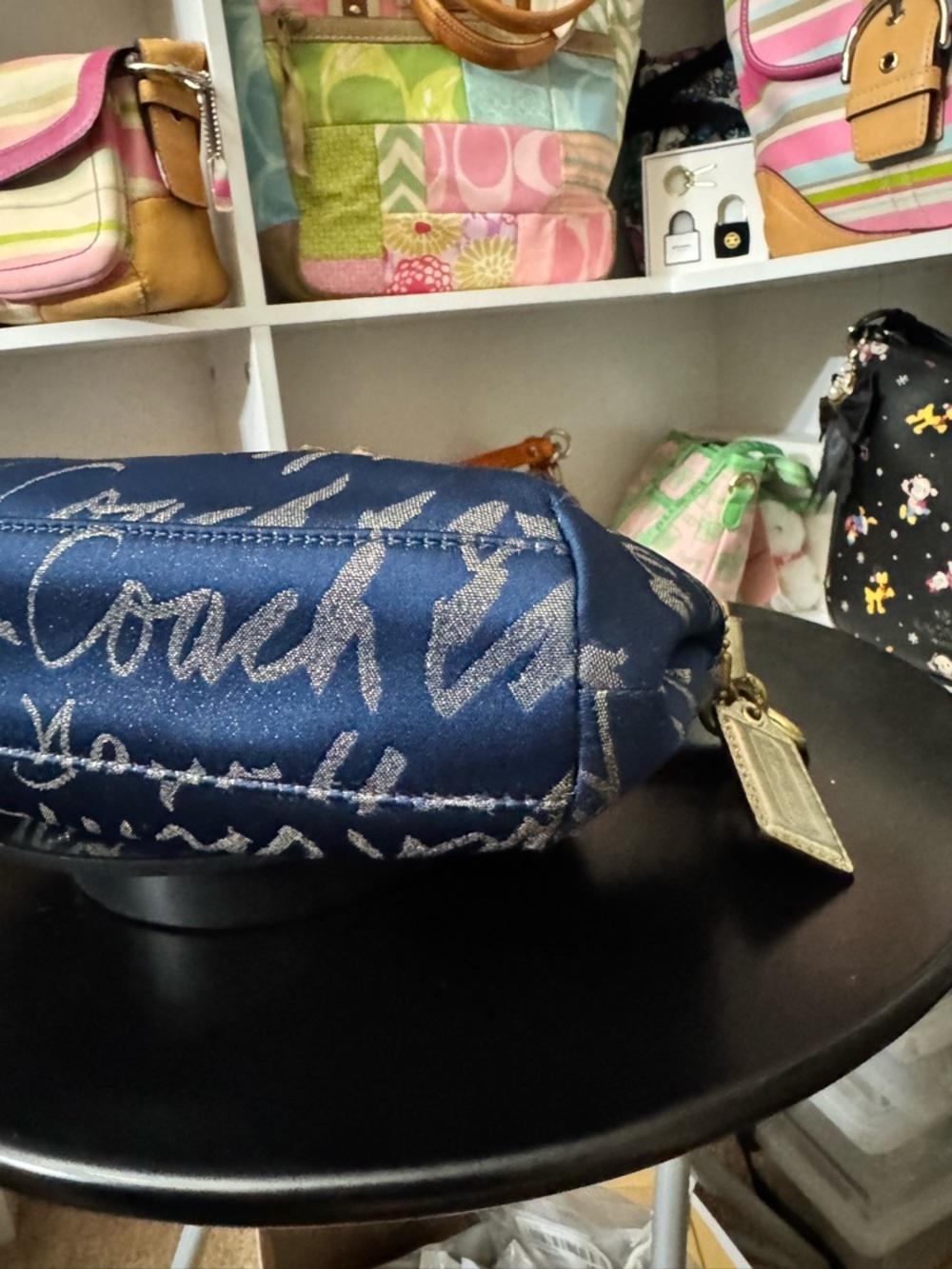 Coach 2011 Poppy Blue Script Shoulder Bag - Picture 10 of 12